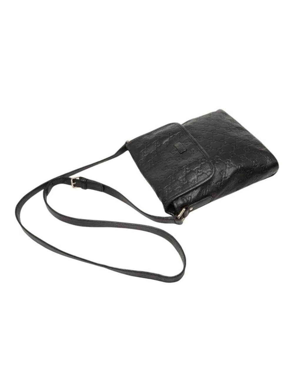 Gucci Guccissima Crossbody Shoulder Bag Black Leather - Picture 4 of 10